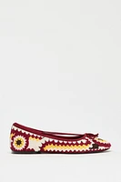 EMBROIDERED BALLET FLATS