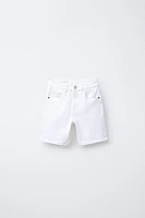 BASIC STRAIGHT DENIM BERMUDA SHORTS