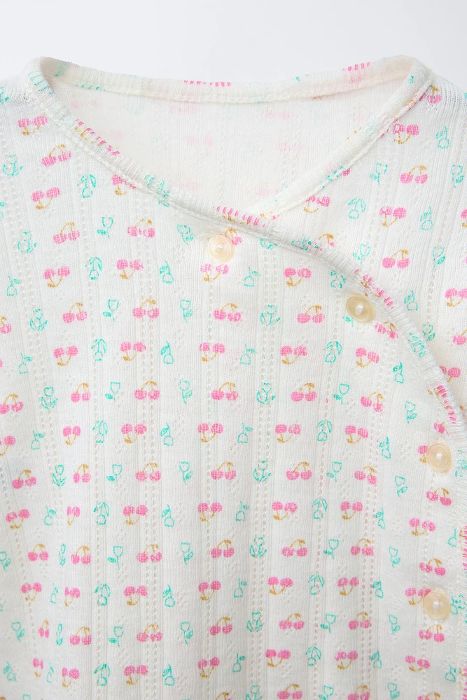 T-SHIRT POINTELLE CERISES