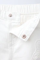 PANTALON DROIT SERGÉ FLEUR CROCHET