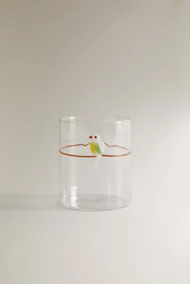 BOROSILICATE GLASS BIRD TUMBLER