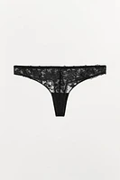 TANGA EN MESH BRODÉ