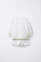 ENSEMBLE SWEAT-SHIRT ET BERMUDA ÉTIQUETTE