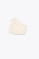 EMBROIDERED ASYMMETRIC TOP