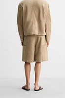 SUEDE CARGO SHORTS