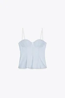 POPLIN PEPLUM BOW TOP