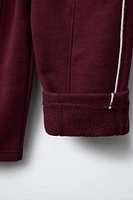 STRAIGHT PLUSH TEXT PANTS