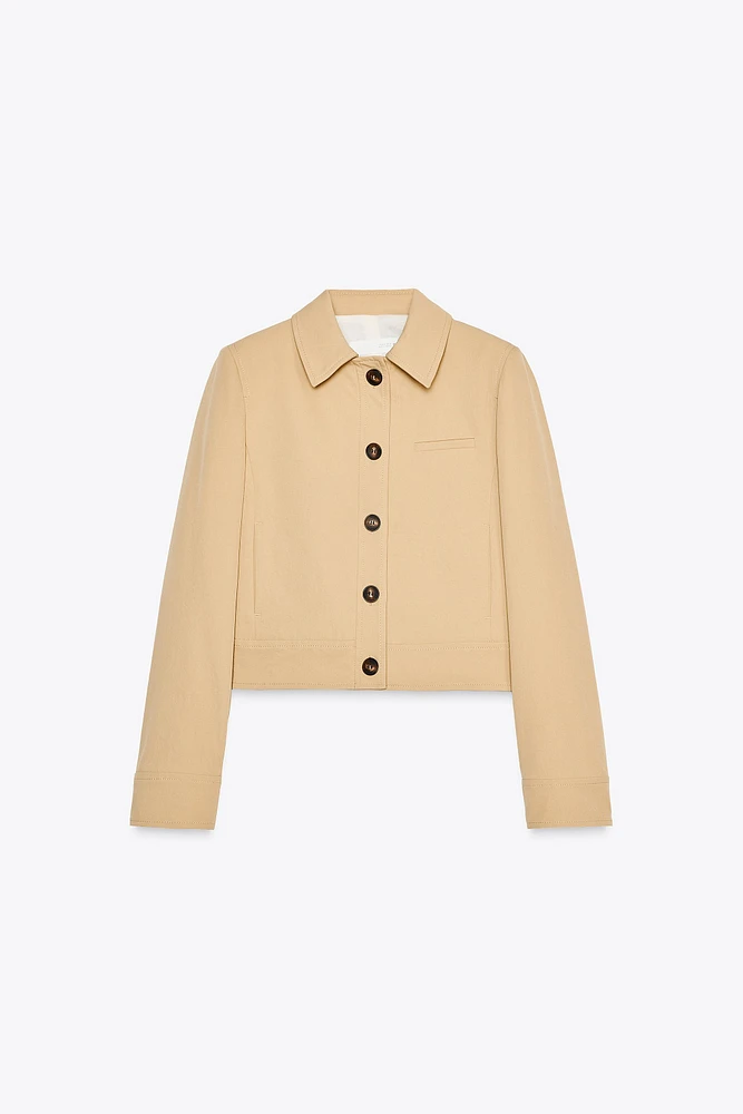 SHOULDER PAD CROPPED JACKET