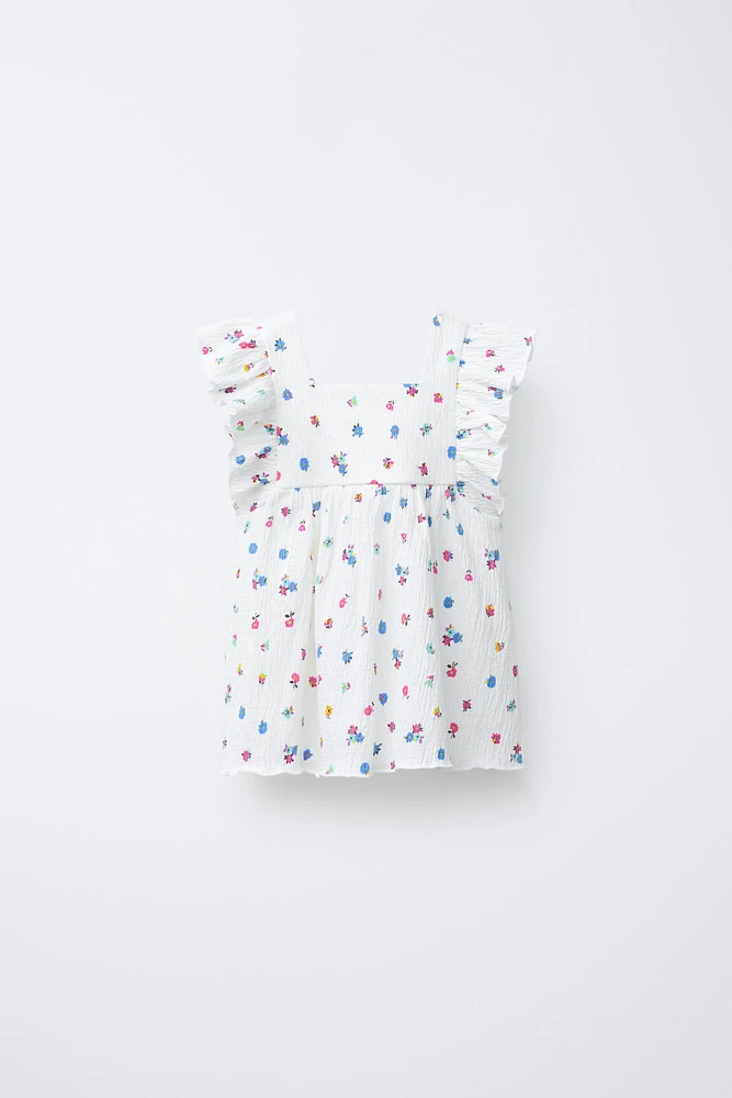 TEXTURED FLORAL T-SHIRT