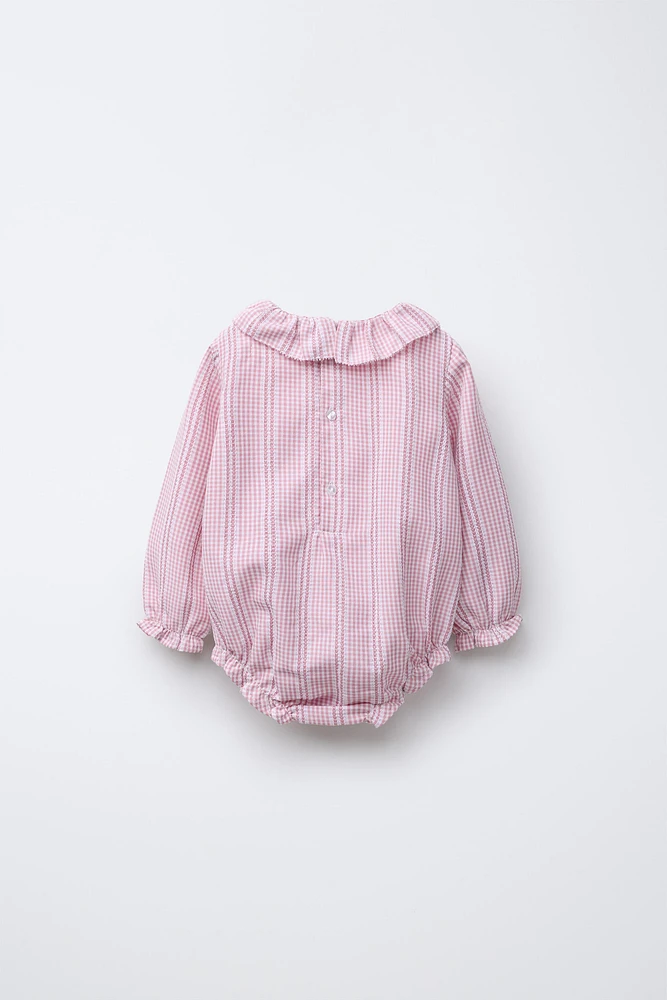 GINGHAM PRINT BODYSUIT