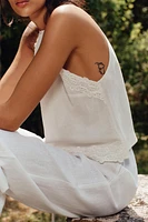HALTER TOP WITH CROCHET DETAIL