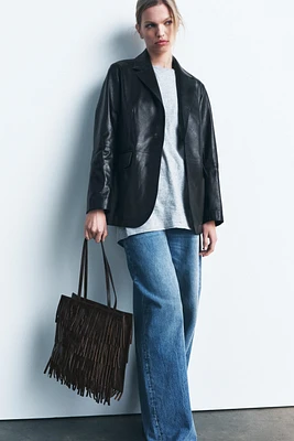 FRINGED LEATHER BAG