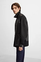 CONTRASTING LEATHER JACKET