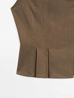 Flowing strappy linen blend top