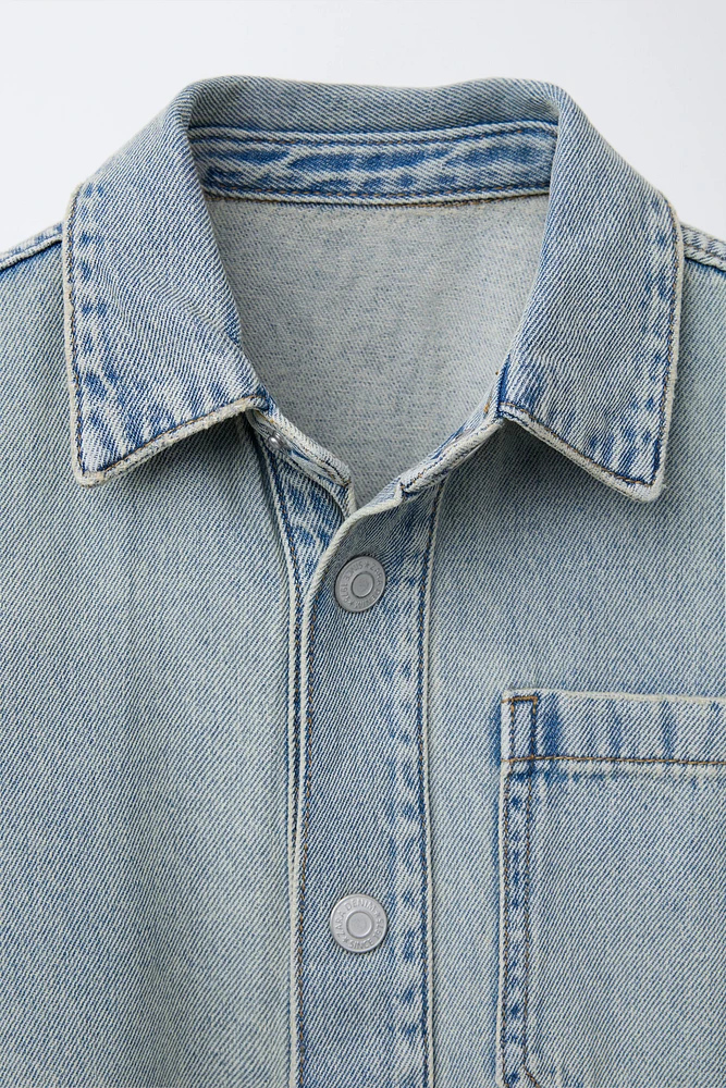 LABEL DENIM OVERSHIRT