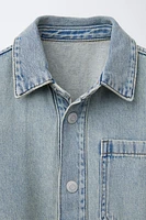 LABEL DENIM OVERSHIRT