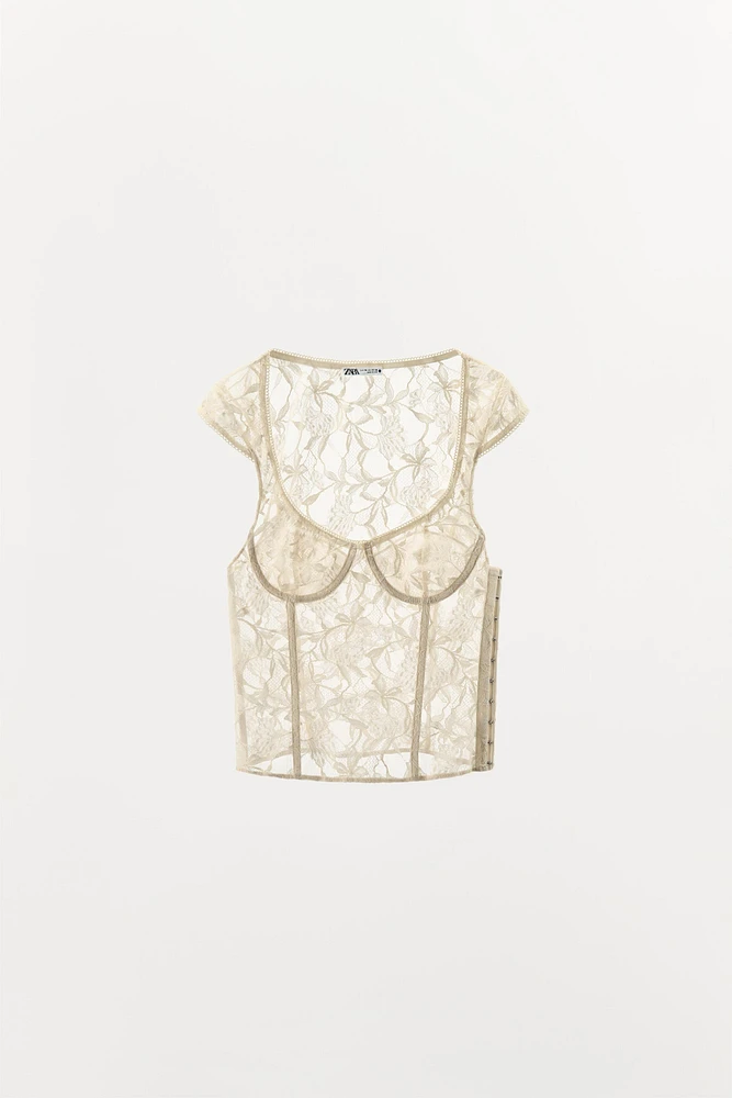 LACE UNDERWIRE BUSTIER TOP