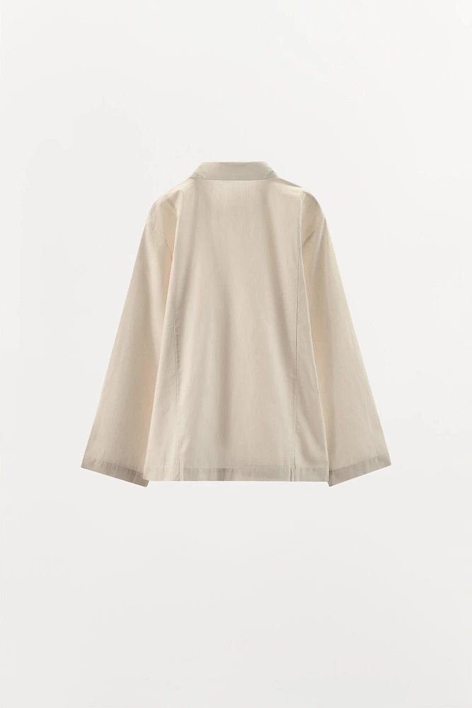 CHEMISE EN POPELINE À RAYURES