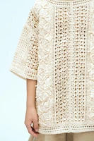 COMBINED CROCHET KNIT T-SHIRT X FANGLU LIN