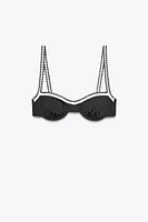 CONTRAST UNDERWIRE BIKINI TOP