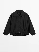 High neck bomber puff jacket