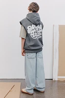 HOODED SWEATSHIRT VEST