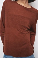 LINEN BLEND KNIT SWEATER