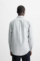 CHEMISE À RAYURES EN COTON ET LIN