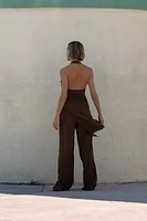 TOP HALTER DRAPÉ À TEXTURE