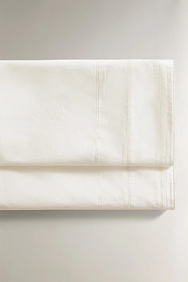 CHILDREN'S POPLIN FLAT SHEET WITH HEMSTITCHING