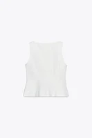100% LINEN PEPLUM VEST ZW COLLECTION