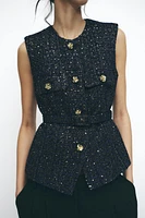 STRUCTURED BELTED VEST