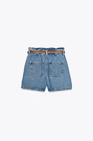 BERMUDA Z1975 EN JEAN PAPERBAG CEINTURE