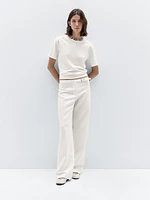 Straight-fit trousers with buckle detail