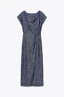 GOLD APPLIQUÉ MIDI DRESS