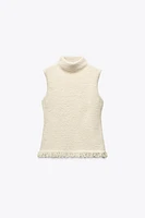 FRINGED KNIT TOP