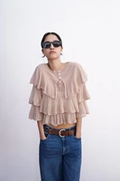 RUFFLED KNIT TOP
