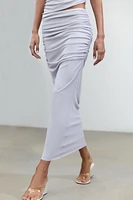 LINEN SKIRT WITH RUCHING