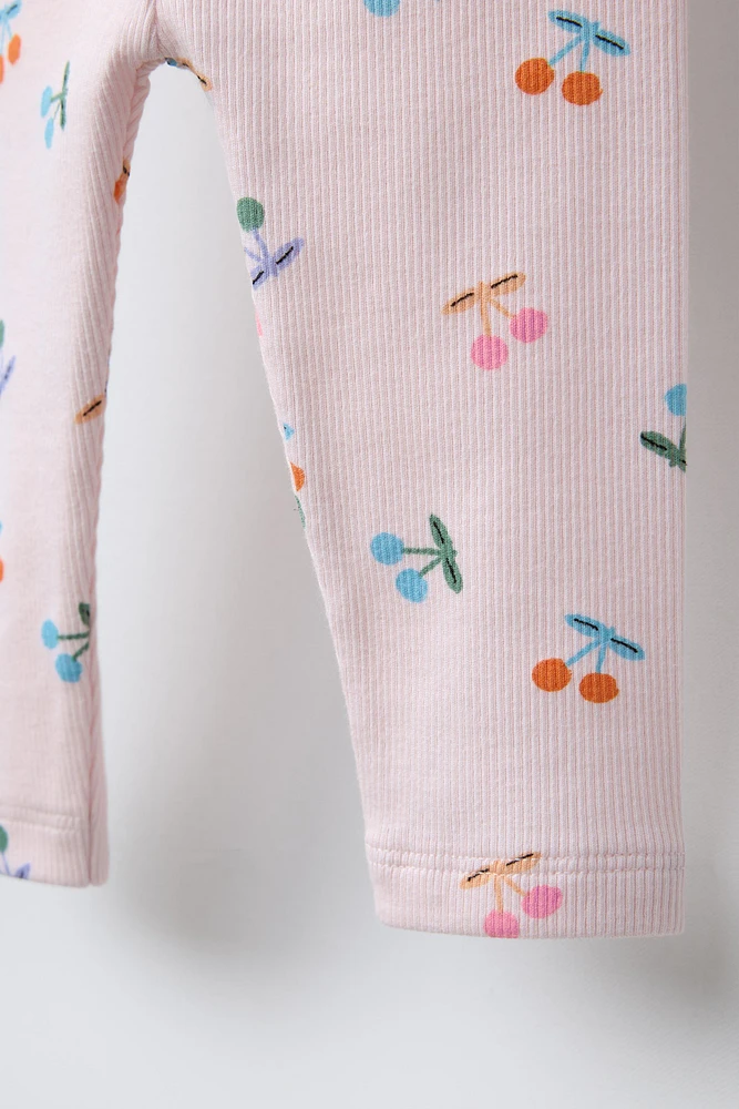 LEGGING RIB CERISES