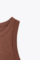 STRAPPY RIBBED TOP