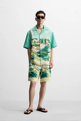 LANDSCAPE PRINT SHORTS