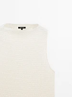 Top texturé en coton mélangé
