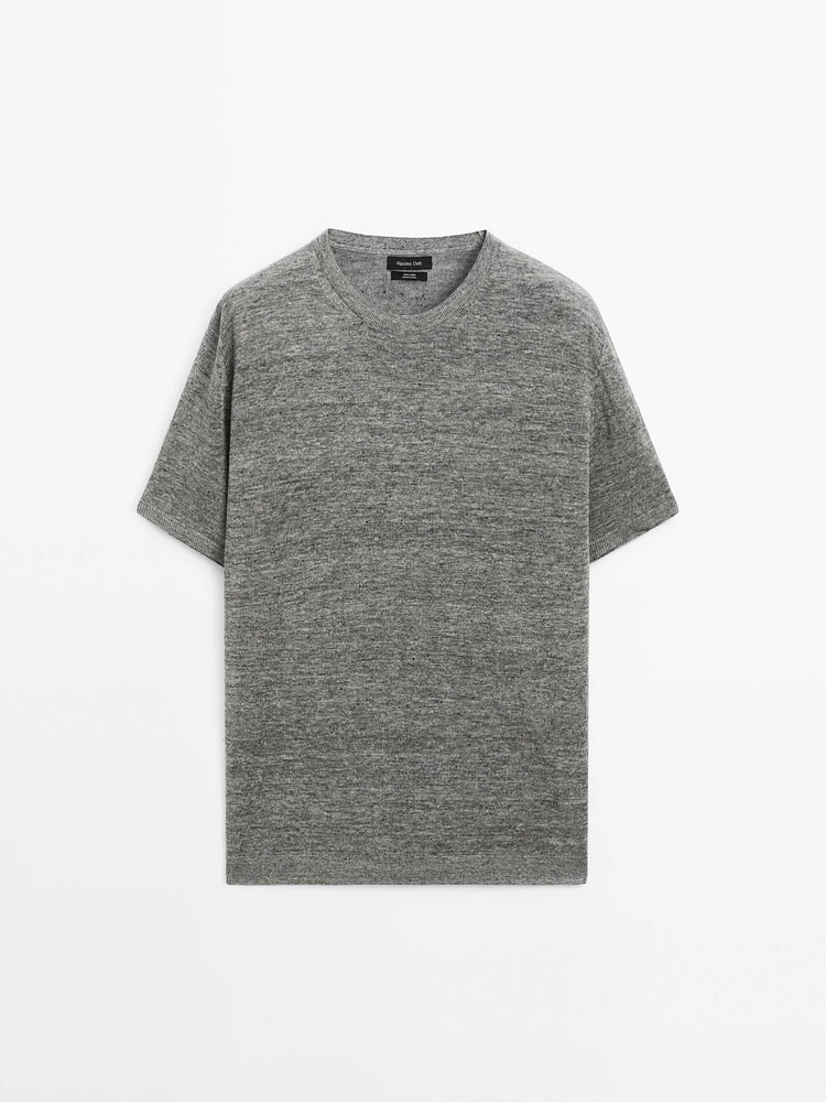 100% linen short sleeve knit T-shirt