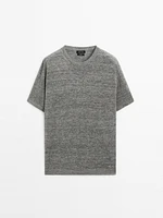 100% linen short sleeve knit T-shirt