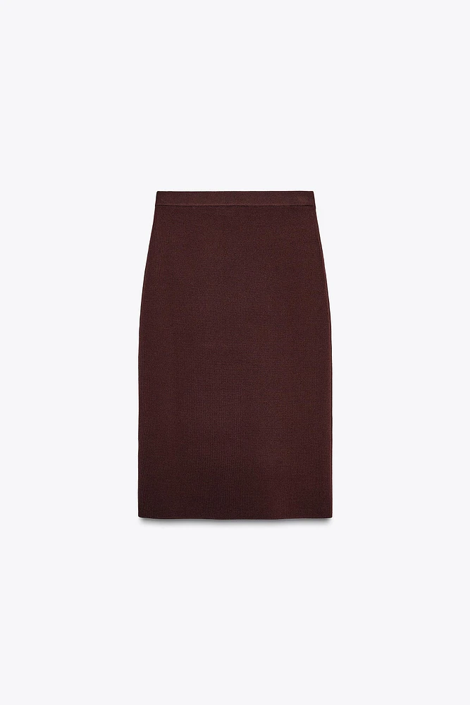 PLAIN KNIT PENCIL SKIRT
