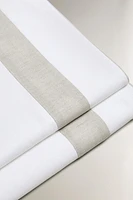 DRAP PLAT COTON LISERÉ
