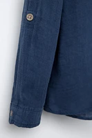LINEN HOODED SHIRT