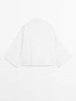 Chemisier plastron boutonné 100 % coton