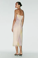 ROBE BUSTIER EN TULLE IMPRIMÉ
