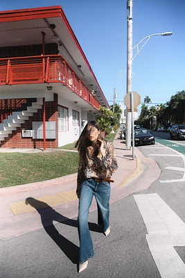 METALLIC THREAD PRINT BLOUSE